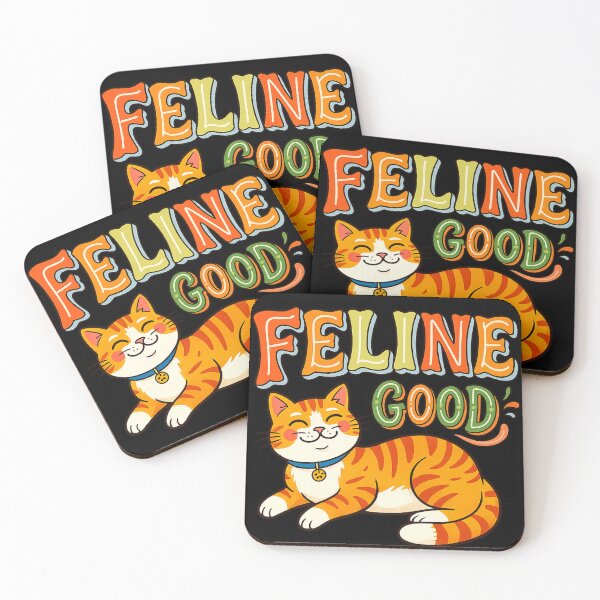 Item preview, Feline Good Cute Cat Retro Pun T-Shirt | Funny Cat Lover Vintage Graphic designed and sold by NostasStuff.