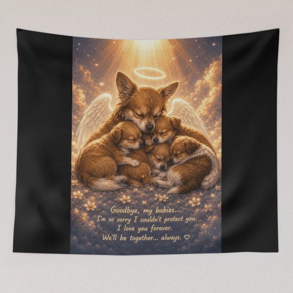 Item preview, Justice for Wangwang “Goodbye My Babies” Angel Mother Dog Memorial Gift designed and sold by CanvasFuse.