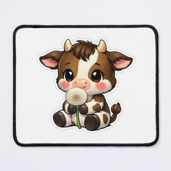 Item preview, Cute Little Cow Holding A Dandelion designed and sold by Owcomm.