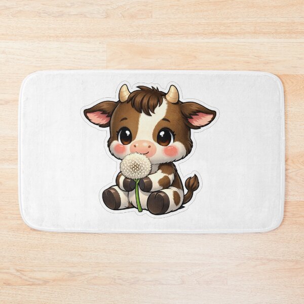 Item preview, Cute Little Cow Holding A Dandelion designed and sold by Owcomm.