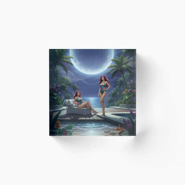 Artikelvorschau, Midnight Tropics Mondlicht-Sommer-Pool-Ästhetik entworfen und verkauft von GraphixKing999.
