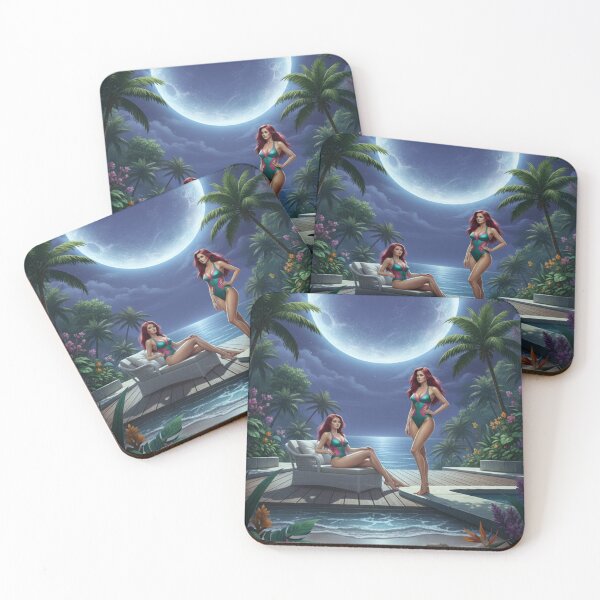 Item preview, Midnight Tropics Moonlit Summer Poolside Aesthetic designed and sold by GraphixKing999.