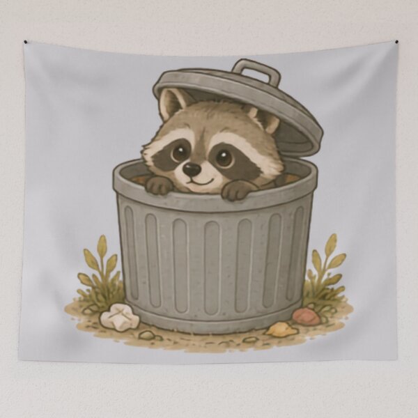 Item preview, Trash Can Bandit Racoon designed and sold by MellowMunchkins.