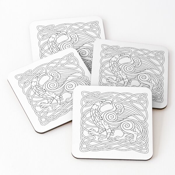 Item preview, Celtic Griffin Knotwork Line Art designed and sold by ZipZappa.