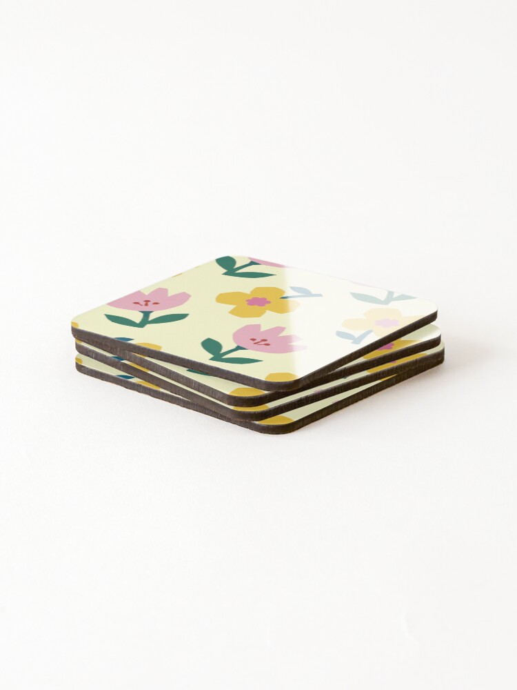 Thumbnail 4 of 5, Coasters (Set of 4), Simple Floral pattern designed and sold by Softsyntax.