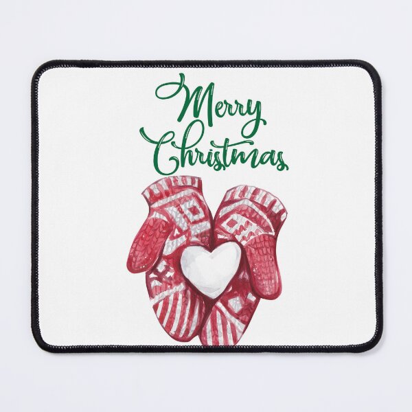 Item preview, Cozy Christmas Mittens with Heart Watercolor designed and sold by Sela Art .