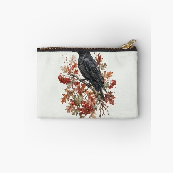 Item preview, Crow and Autumn Berries — Moody Fall Botanical Art designed and sold by DreamelleStudio.
