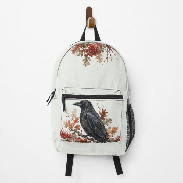 Item preview, Crow and Autumn Berries — Moody Fall Botanical Art designed and sold by DreamelleStudio.