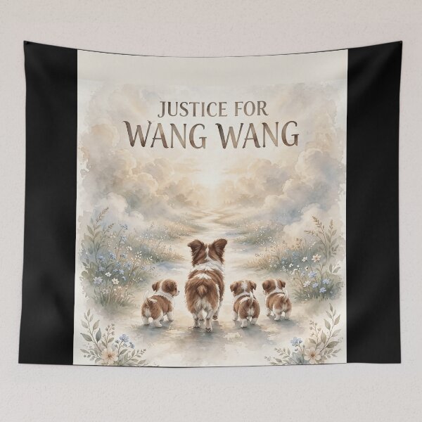 Item preview, Justice for Wang Wang “Walking to the Light” Mother Dog Puppies Memorial Gift designed and sold by MorningJoco.