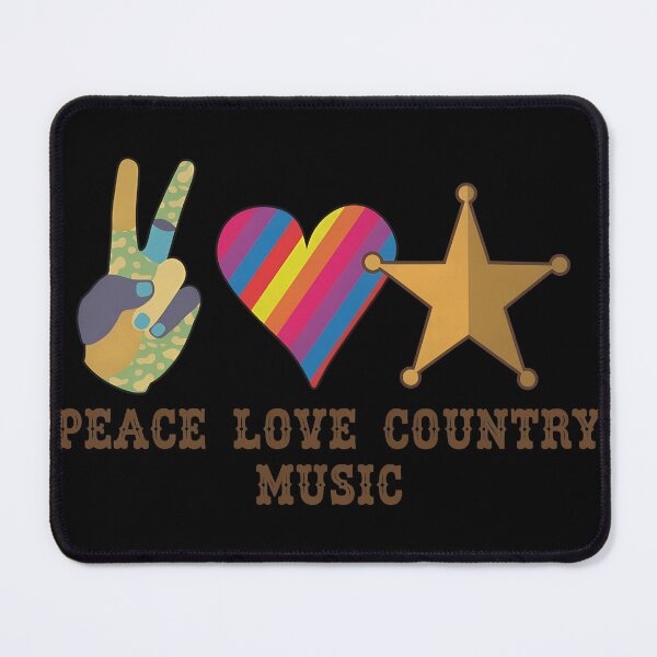 Item preview, Peace Love Country Music Style Motif designed and sold by RoseArtGraphic.