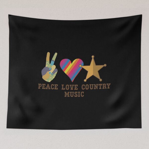 Item preview, Peace Love Country Music Style Motif designed and sold by RoseArtGraphic.