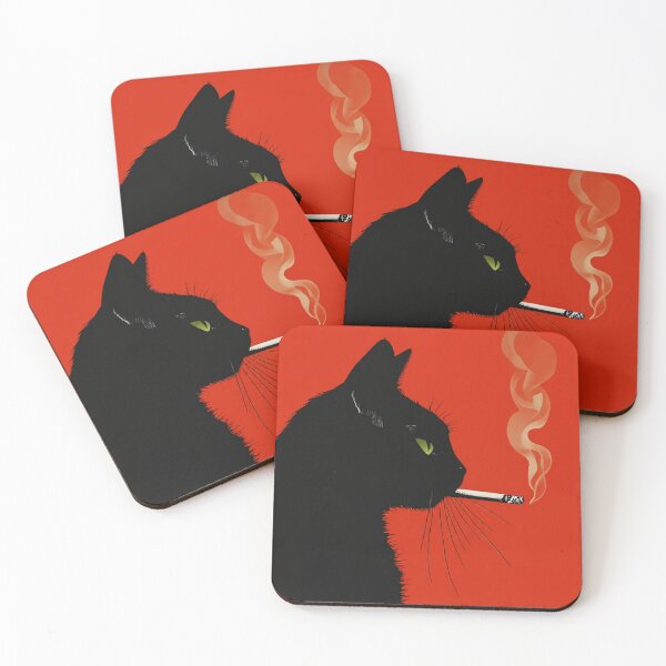 Item preview, Smoking Black Cat Art Print | Moody Cat Wall Decor | Gothic Feline Artwork | Bold Modern Animal Poster | Alternative Home Decor designed and sold by flowerpower999.