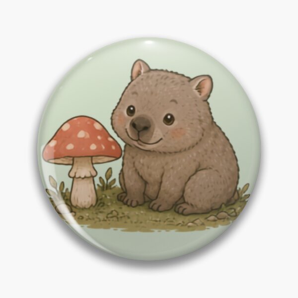 Item preview, Mushroom Friend Wombat designed and sold by MellowMunchkins.