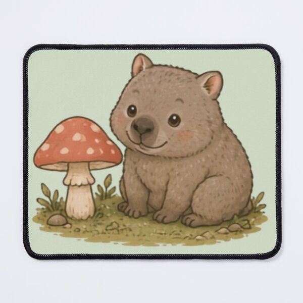 Item preview, Mushroom Friend Wombat designed and sold by MellowMunchkins.