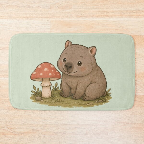 Item preview, Mushroom Friend Wombat designed and sold by MellowMunchkins.