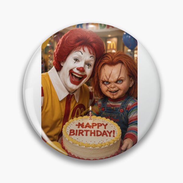 Item preview, Ronald mcdonald chucky horror movie film happy birthday funny meme memes parody designed and sold by CheeseBlueprint.