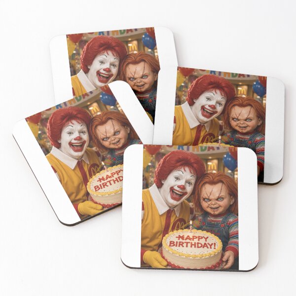 Item preview, Ronald mcdonald chucky horror movie film happy birthday funny meme memes parody designed and sold by CheeseBlueprint.
