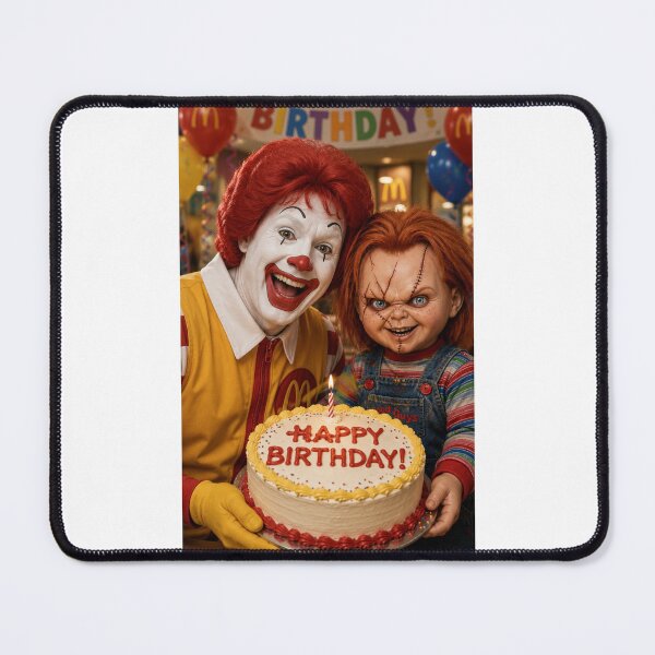 Item preview, Ronald mcdonald chucky horror movie film happy birthday funny meme memes parody designed and sold by CheeseBlueprint.