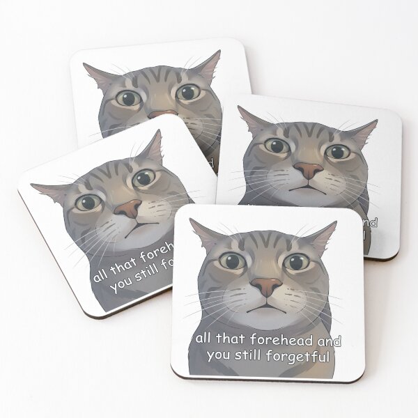 Item preview, All That Forehead and You Still Forgetful Funny Cat Meme designed and sold by SoftPawsAtelier.