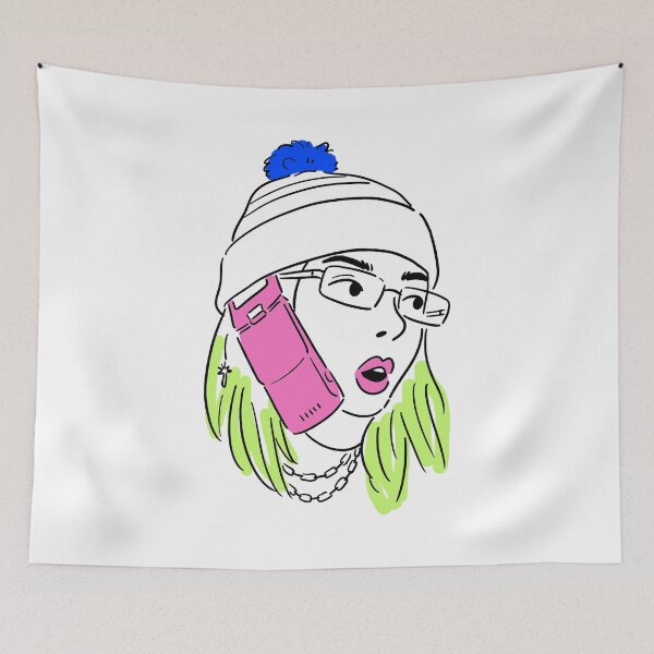 Item preview, Line Art Girl Musician designed and sold by fluzzfg.