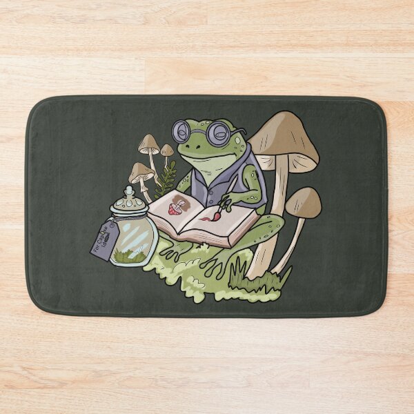 Item preview, Frog Artist Painting in Forest Mushroom Journal Cottagecore Illustration designed and sold by LeshanArt.