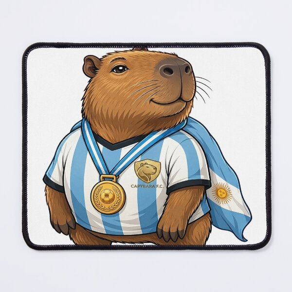 Item preview, Capybara World Cup Champion Argentina Football designed and sold by denybz.