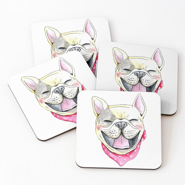 Item preview, French Bulldog Cute Smiling Puppy Pink Bandana  designed and sold by jessicaguarnido.