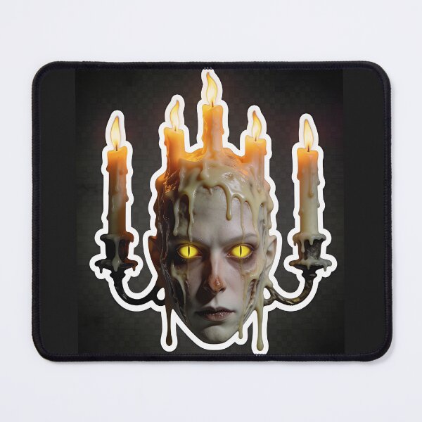 Item preview, Creepy Melted Candle Face with Glowing Eyes Halloween Gothic Sticker designed and sold by OksArtStudio.