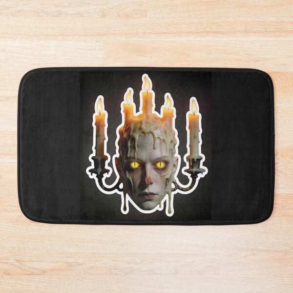 Item preview, Creepy Melted Candle Face with Glowing Eyes Halloween Gothic Sticker designed and sold by OksArtStudio.