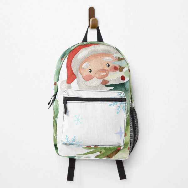 Item preview, Cute Santa Behind Christmas Tree Watercolor designed and sold by Sela Art .