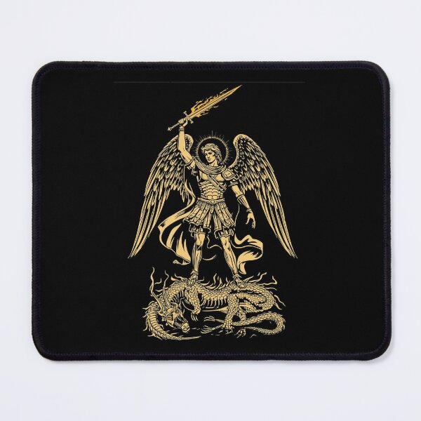 Item preview, St Michael Archangel Flaming Sword Catholic Line Art designed and sold by Apostolic Art & Apparel.