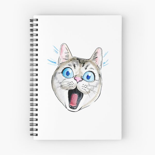 Item preview, Screaming Cat Funny Shocked Kitten Blue Eyes Illustration designed and sold by jessicaguarnido.