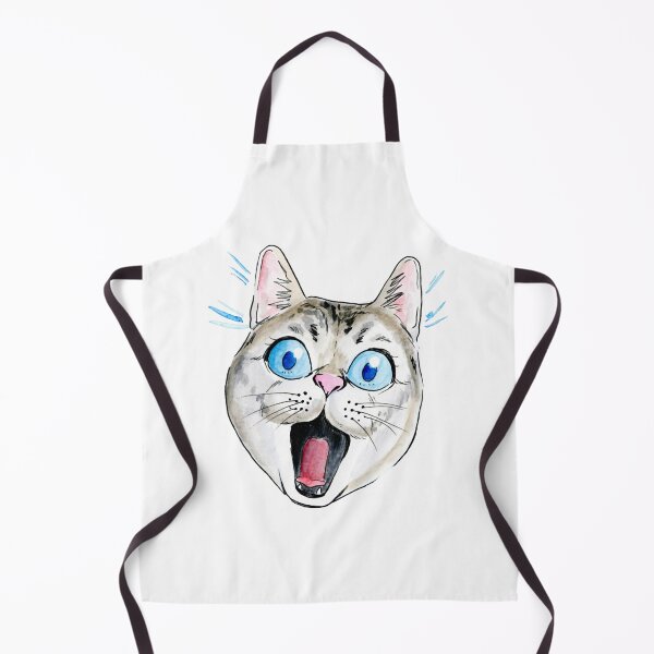 Item preview, Screaming Cat Funny Shocked Kitten Blue Eyes Illustration designed and sold by jessicaguarnido.