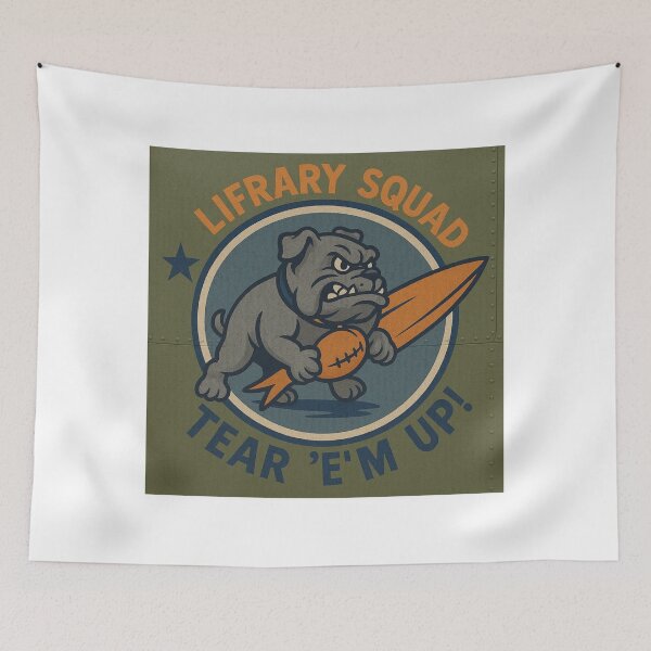 Item preview, Lifrary Squad Tear 'Em Up Vintage Bulldog Surf Football designed and sold by lifrary365.