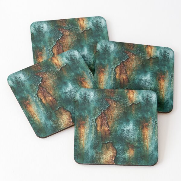 Item preview, Patina Green and Copper Flake Abstract Art designed and sold by Piotrek0001.