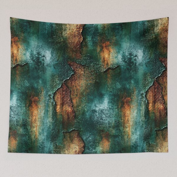Item preview, Patina Green and Copper Flake Abstract Art designed and sold by Piotrek0001.