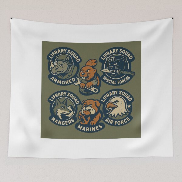Item preview, Lifrary Squad Military Patches Mascot Collection designed and sold by lifrary365.