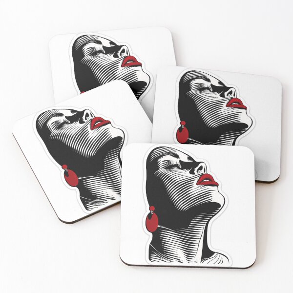 Item preview, Modern Pop Art Woman Face Die-Cut Sticker | Black & White Graphic Fashion Vinyl Decal designed and sold by Arts121.