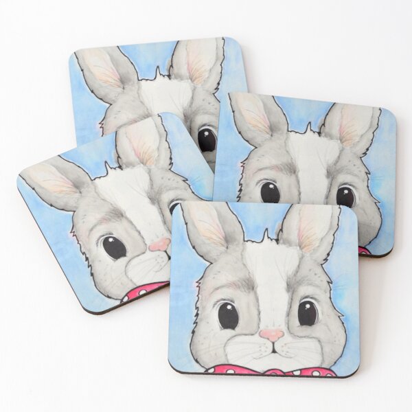 Item preview, Cute Gray Bunny With Polka Dot Bow Tie  designed and sold by yandrowood359.