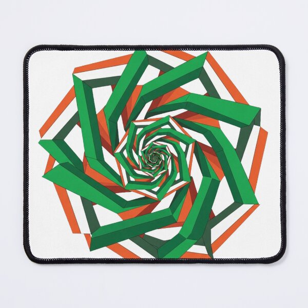 Item preview, 3D Geometric Spiral Vortex Abstract Orange Green Hard Surface Pattern designed and sold by Dzblack.