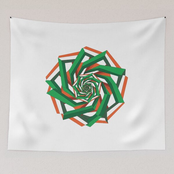 Item preview, 3D Geometric Spiral Vortex Abstract Orange Green Hard Surface Pattern designed and sold by Dzblack.