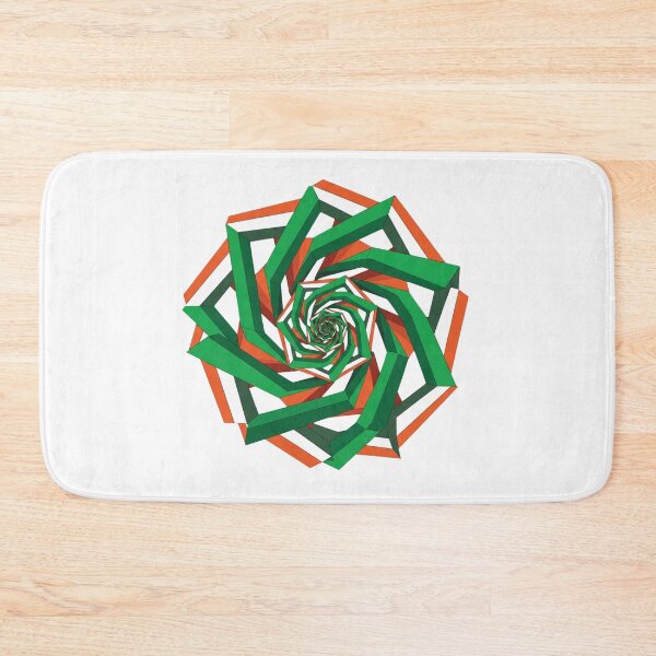 Item preview, 3D Geometric Spiral Vortex Abstract Orange Green Hard Surface Pattern designed and sold by Dzblack.