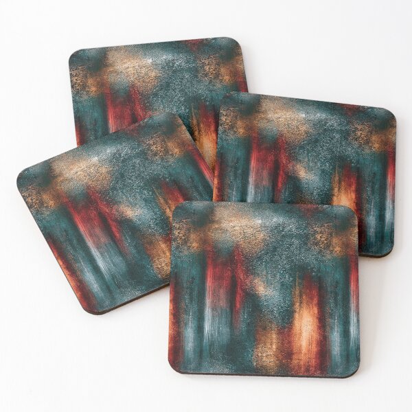 Item preview, Crimson and Teal Industrial Fusion Abstract designed and sold by Piotrek0001.