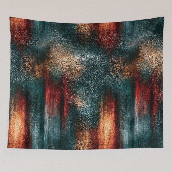 Item preview, Crimson and Teal Industrial Fusion Abstract designed and sold by Piotrek0001.
