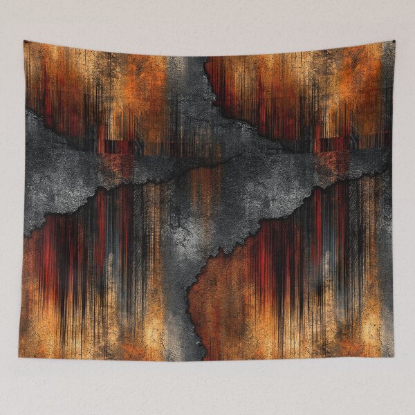 Item preview, Vertical Rust Drips on Charcoal Steel Art designed and sold by Piotrek0001.