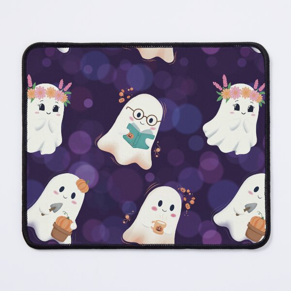 Item preview, Cute Cozy Hobby Ghosts Bokeh Seamless Halloween Pattern designed and sold by StoriesInGrain.