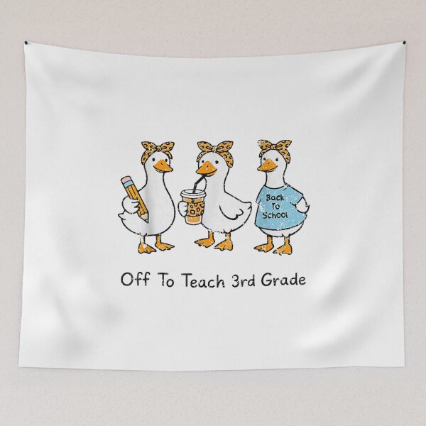Item preview, Off To Teach 3rd Grade Funny Goose Teacher Back To School Design designed and sold by kiralynstration.