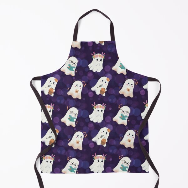 Item preview, Cute Cozy Hobby Ghosts Bokeh Seamless Halloween Pattern designed and sold by StoriesInGrain.