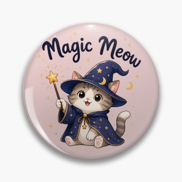Item preview, Magic Meow Cute Wizard Cat | Kawaii Magical Cat Sticker | Fantasy Kitty Witch Aesthetic designed and sold by Sanika arts .