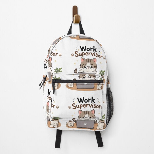 Item preview, Work Supervisor Cute Cat Laptop Kawaii Office Humor Sticker | Funny Cat Working Design designed and sold by Sanika arts .
